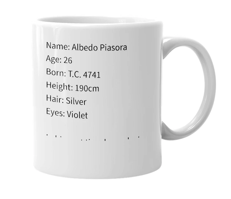 White mug with the definition of 'Albedo'