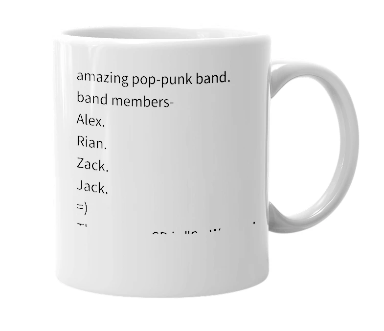 White mug with the definition of 'All Time Low'