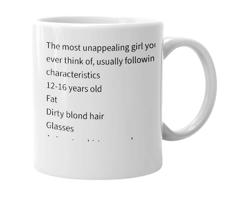 White mug with the definition of 'Anime fan girl'