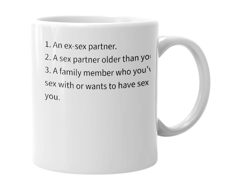 White mug with the definition of 'Ansextor'