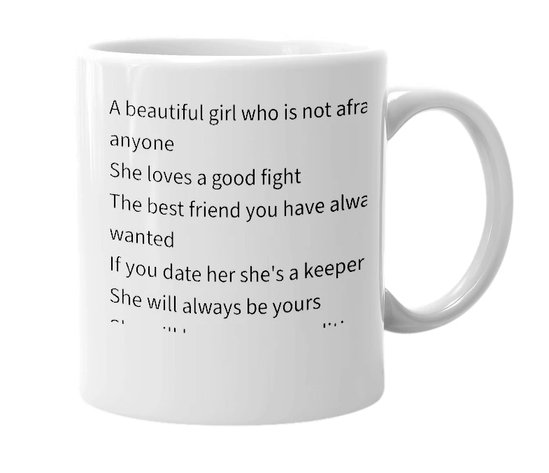 White mug with the definition of 'Ariel'