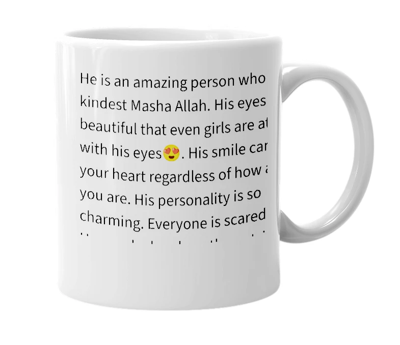 White mug with the definition of 'Atif'