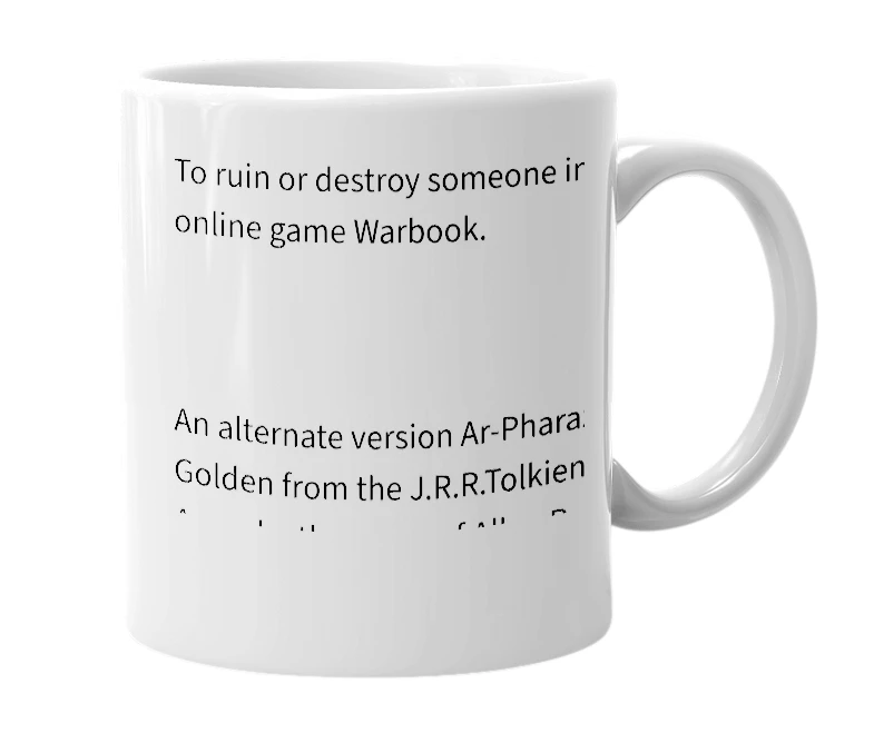 White mug with the definition of 'AzPharizon'