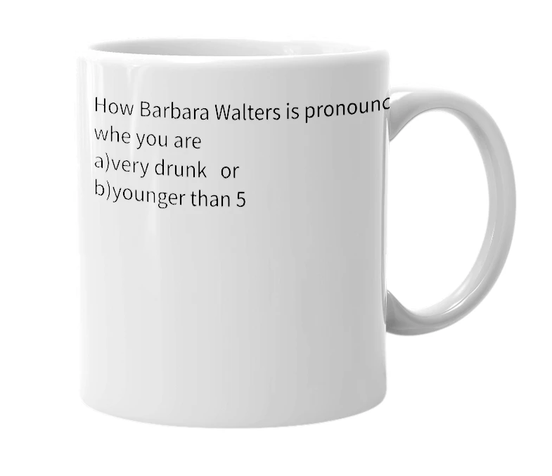 White mug with the definition of 'Baba Wawa'
