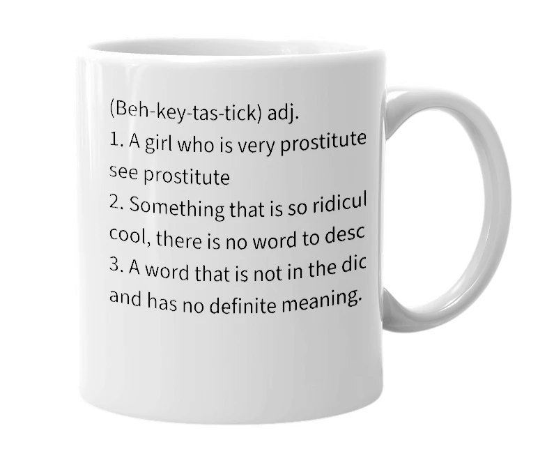 White mug with the definition of 'Beckytastic'