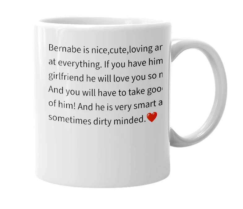 White mug with the definition of 'Bernabe'