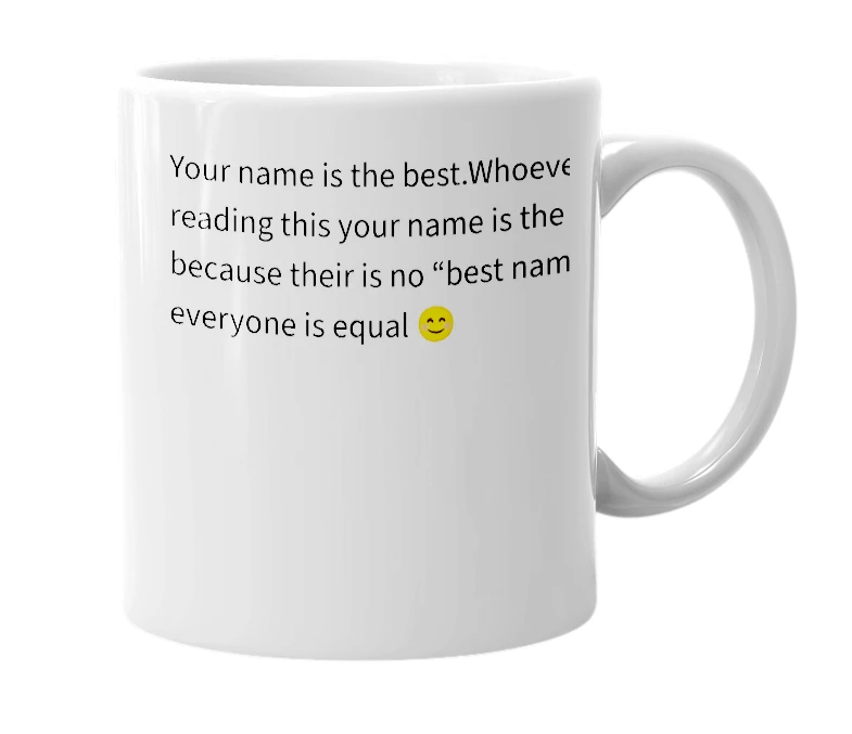 White mug with the definition of 'Best name for a girl'