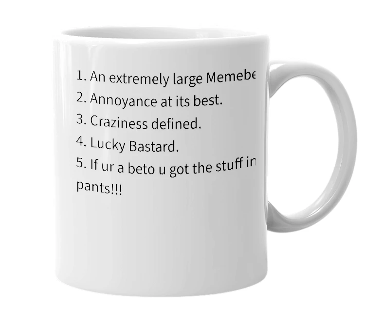 White mug with the definition of 'Beto'