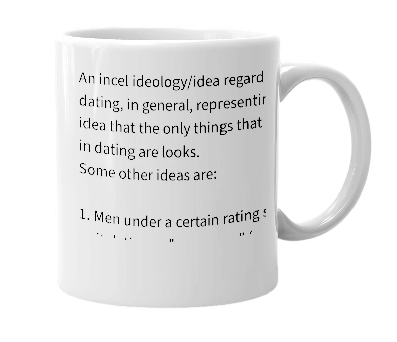 White mug with the definition of 'Blackpill'
