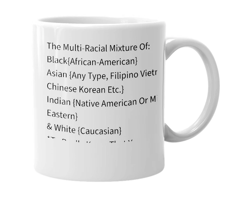 White mug with the definition of 'Blasiandianhite'