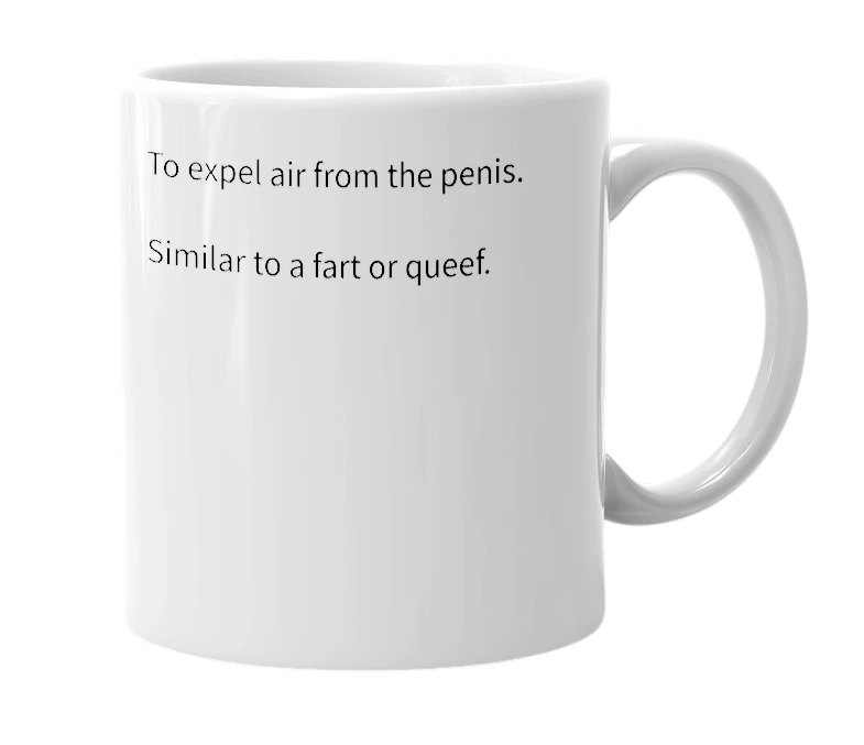 White mug with the definition of 'Blurf'