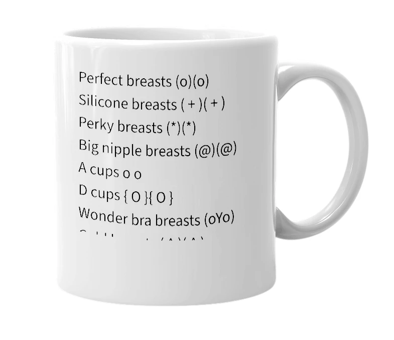 White mug with the definition of 'Boob Icons'