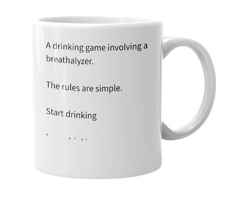 White mug with the definition of 'Breath of Death'