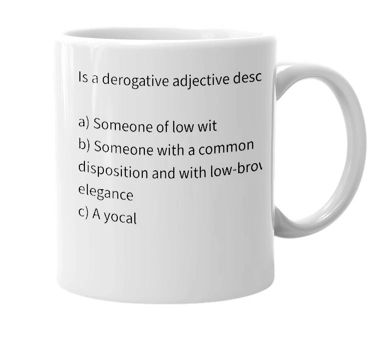 White mug with the definition of 'Bridgwater'