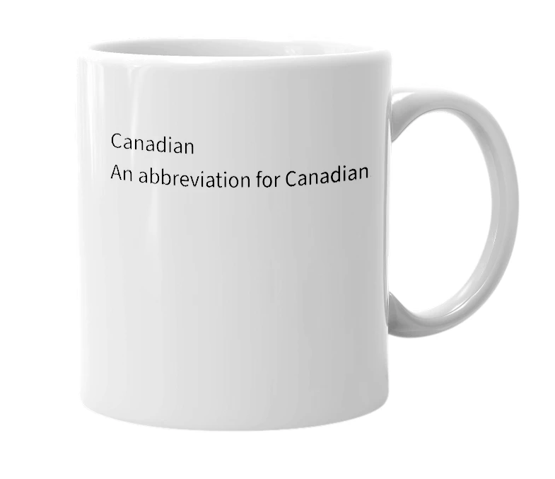 White mug with the definition of 'CDN'