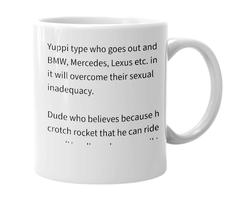 White mug with the definition of 'Califucktard'