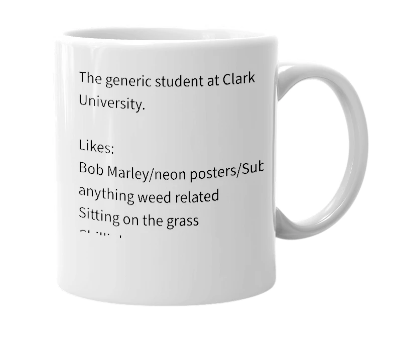 White mug with the definition of 'Clarkie'