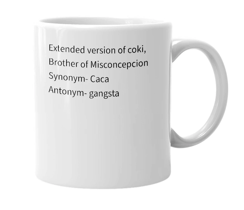 White mug with the definition of 'Concepcion'