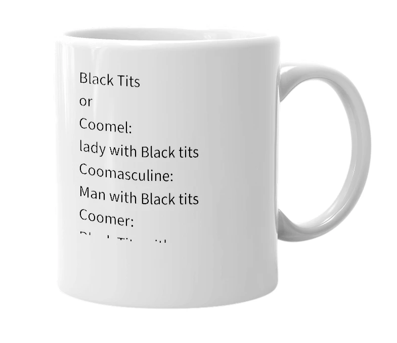 White mug with the definition of 'Coomi'