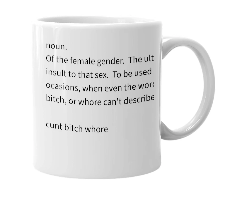 White mug with the definition of 'Coose'