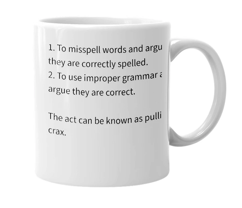 White mug with the definition of 'Craxism'