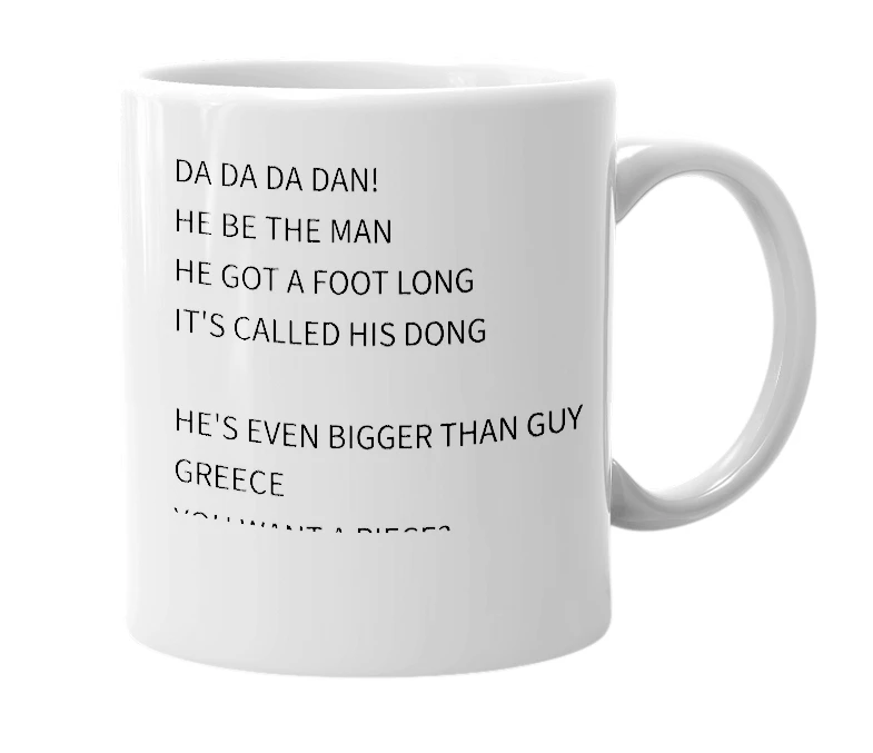 White mug with the definition of 'Dan'