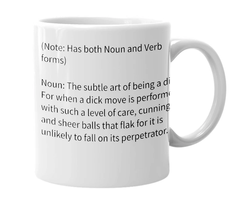 White mug with the definition of 'Dickjitsu'