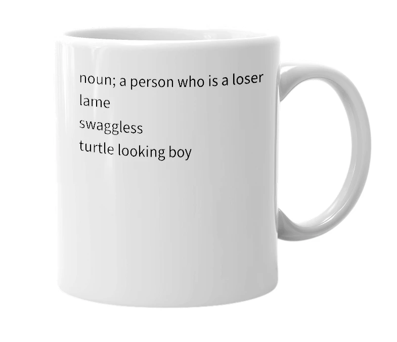 White mug with the definition of 'Dingle'