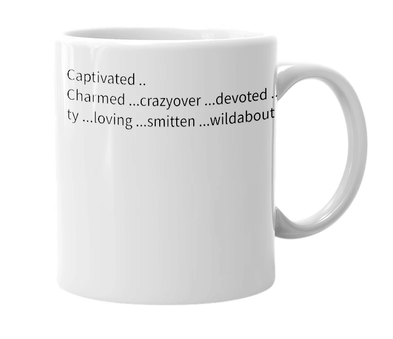 White mug with the definition of 'Dinoenamored'