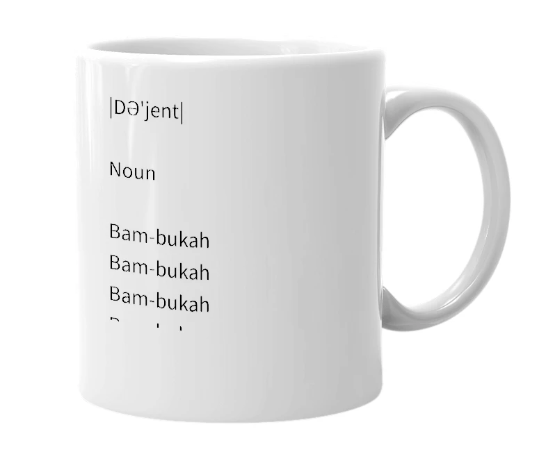 White mug with the definition of 'Djent'