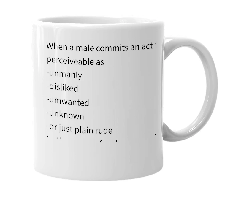 White mug with the definition of 'Dogging The Boys'