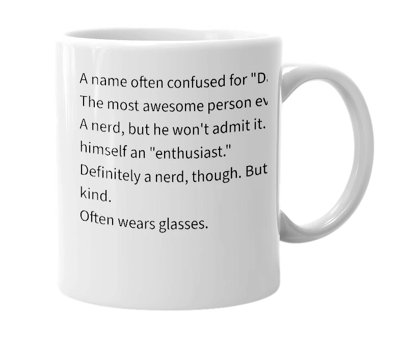 White mug with the definition of 'Dvivid'