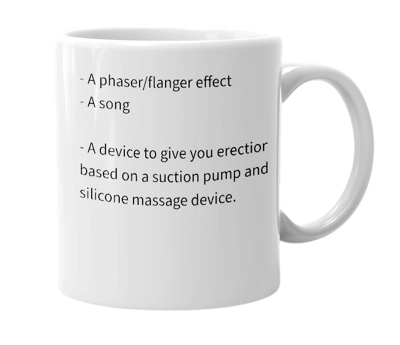White mug with the definition of 'Erectifier'