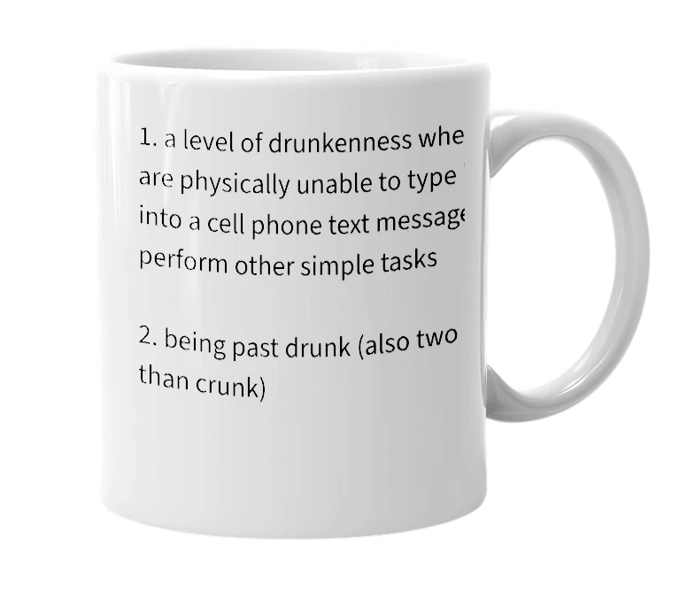 White mug with the definition of 'Erunk'