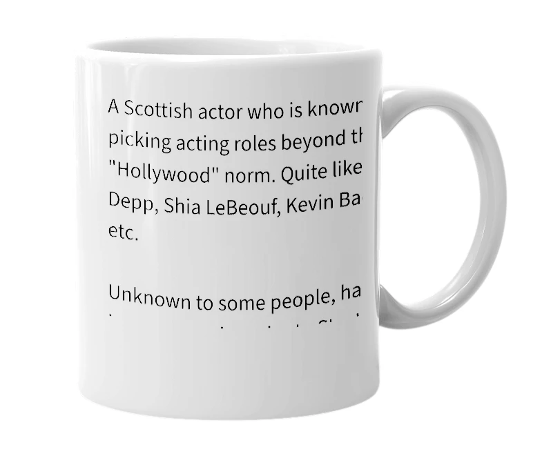 White mug with the definition of 'Ewan McGregor'