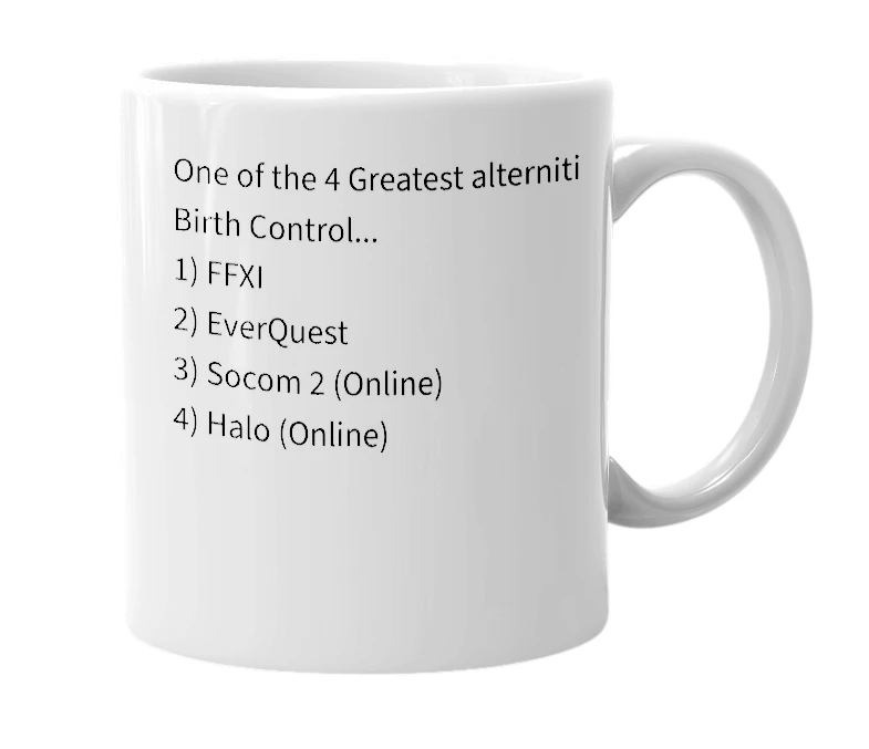 White mug with the definition of 'FFXI (Final Fantasy XI)'