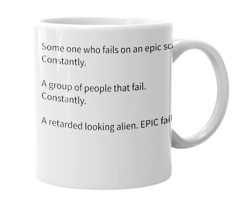 White mug with the definition of 'Failien'
