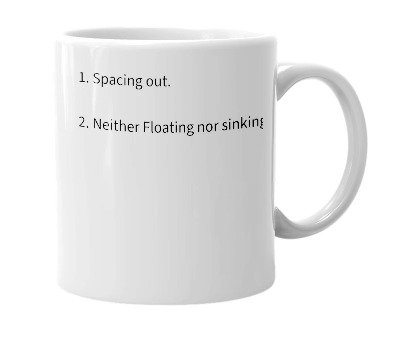 White mug with the definition of 'Flinking'