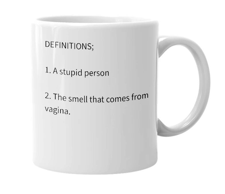 White mug with the definition of 'Frish'