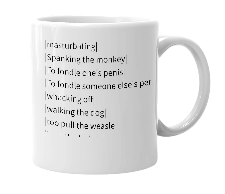 White mug with the definition of 'Frying the frog'