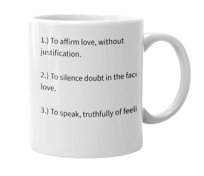 White mug with the definition of 'Fuck you, I love You!'