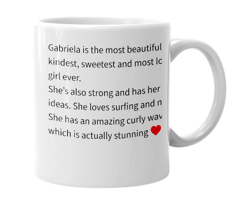 White mug with the definition of 'Gabbie Gonzalez'