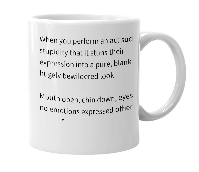 White mug with the definition of 'Georgeface'