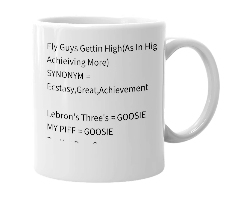 White mug with the definition of 'Goosie'