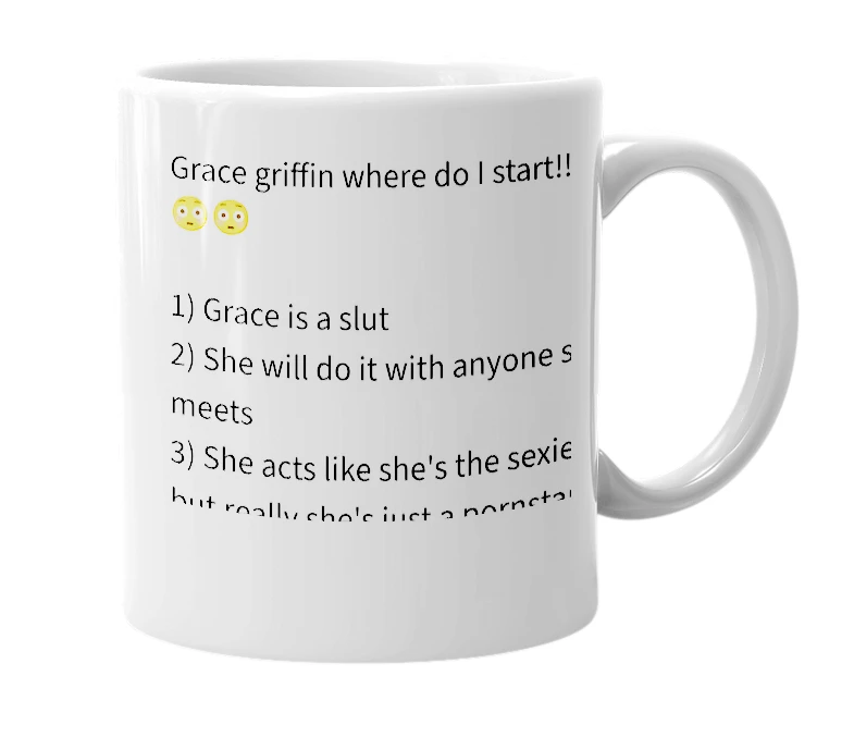 White mug with the definition of 'Grace Griffin'