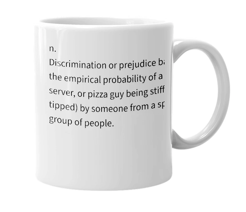 White mug with the definition of 'Gratuitism'