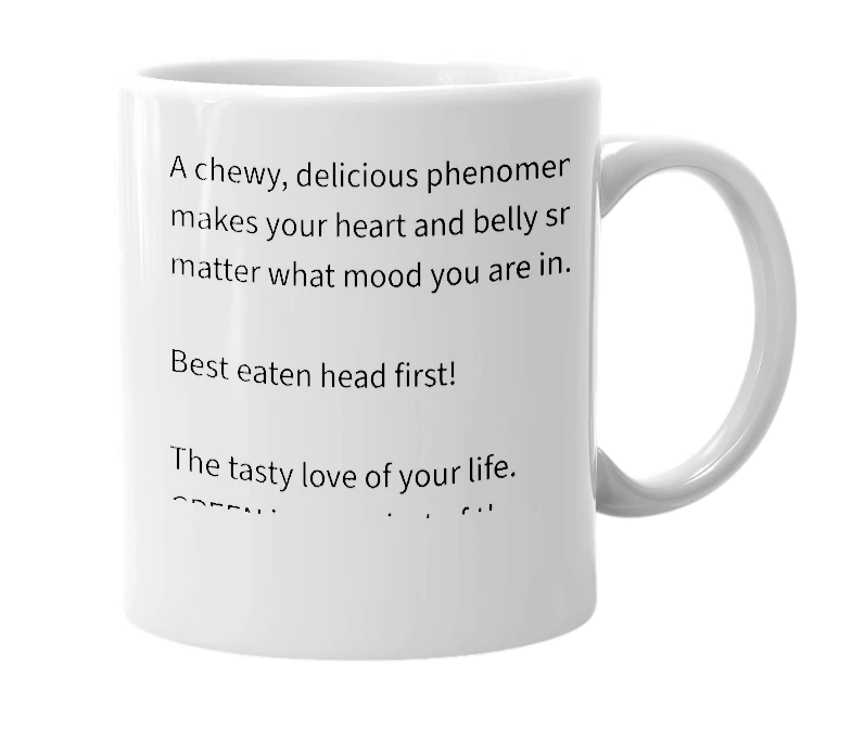 White mug with the definition of 'GummyBear'