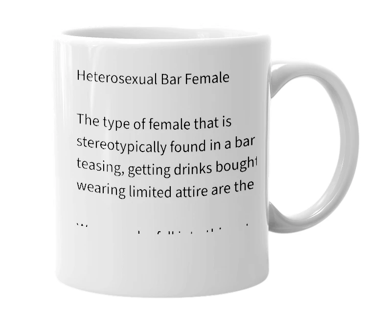 White mug with the definition of 'HBF'