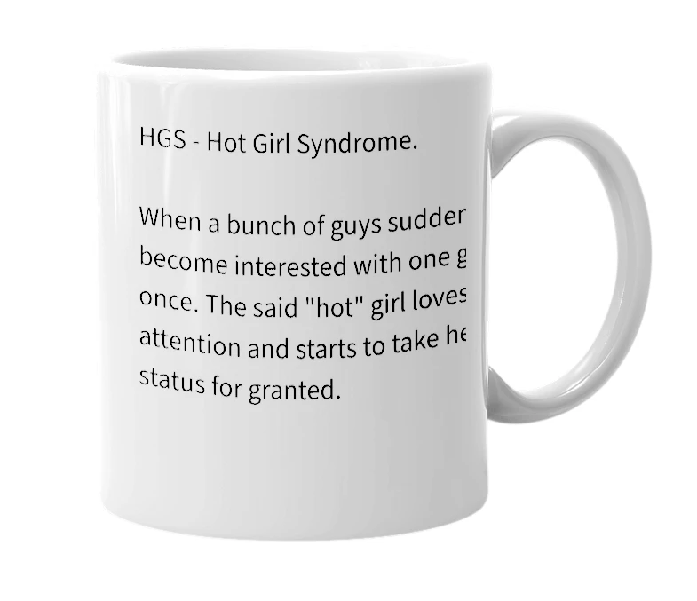 White mug with the definition of 'HGS'