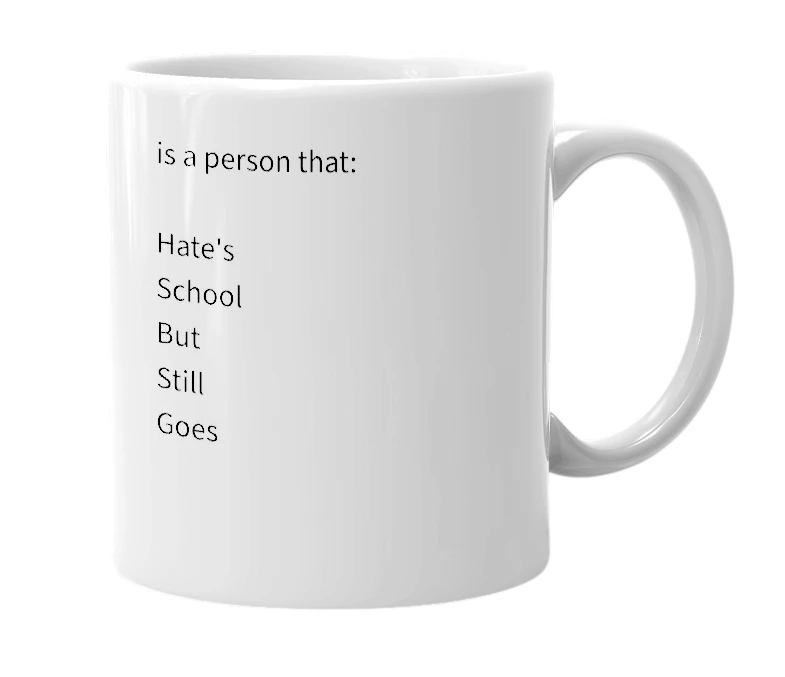 White mug with the definition of 'HSBSG'